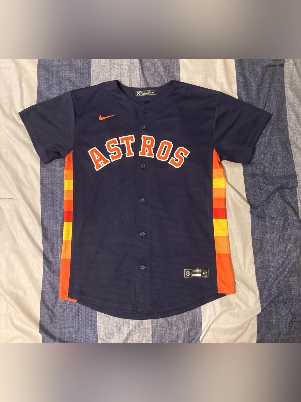 Nike Houston Astros Yuli Gurriel #10 Boys Youth Baseball Jersey Sz L Stitched
